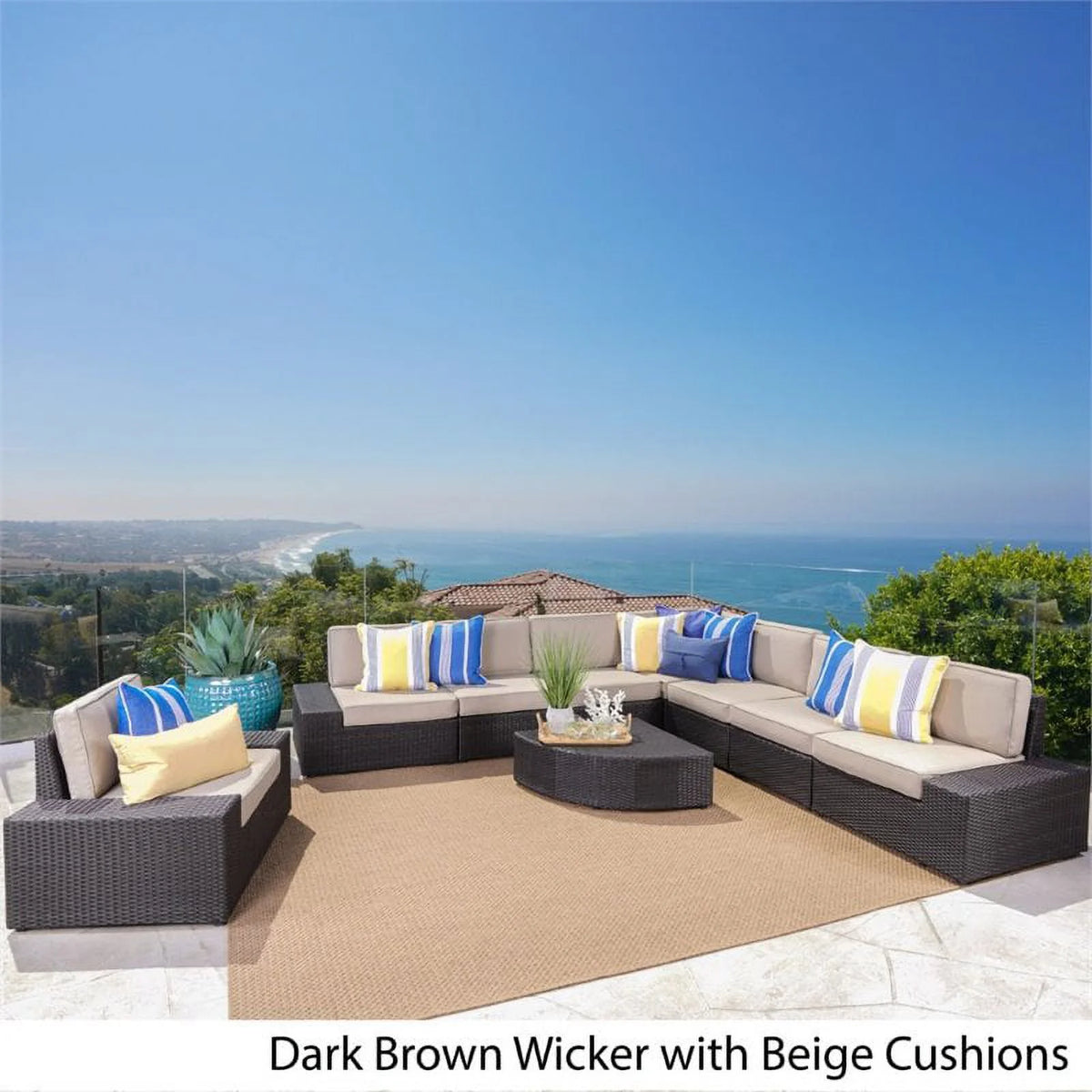 9 Piece Outdoor Wicker Sectional Sofa Set F50204