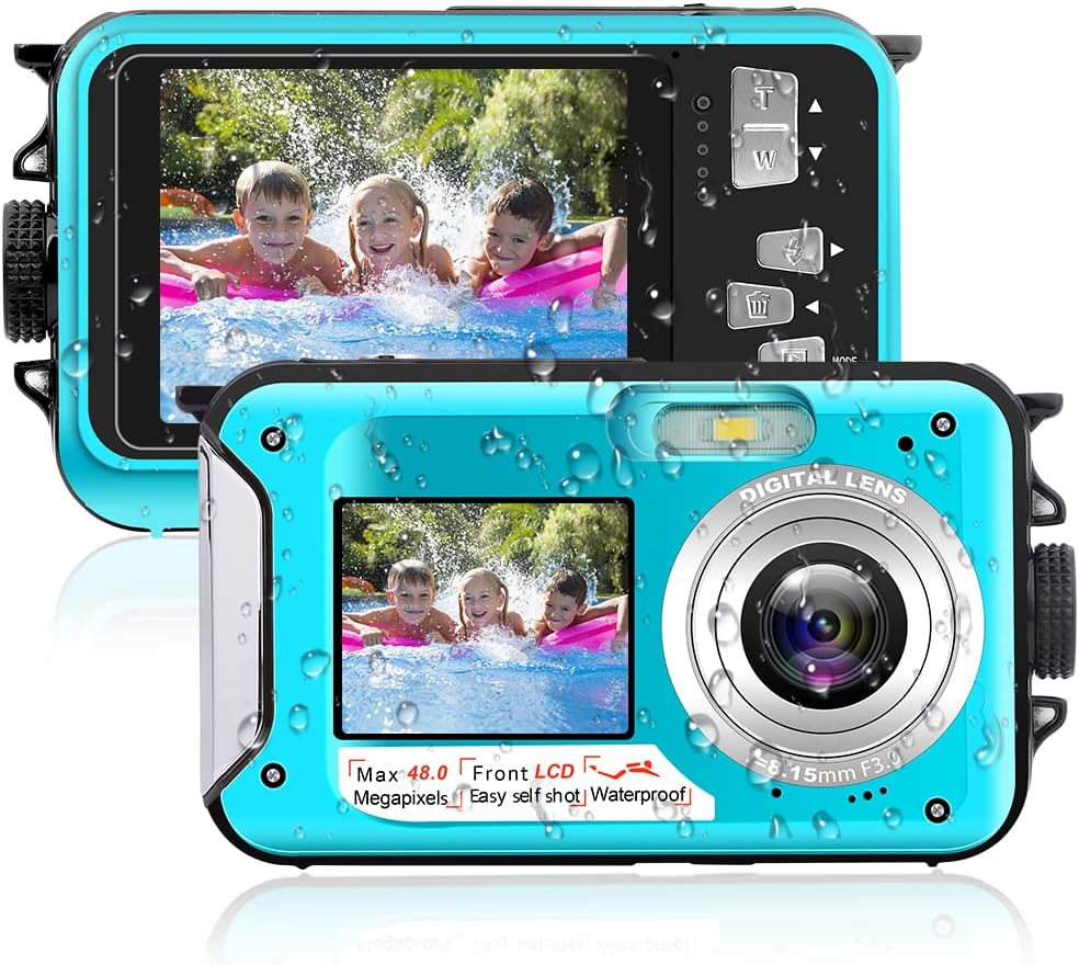 48MP 2.7K Waterproof Dual Screen Digital Camera, Pack of 2 D953028