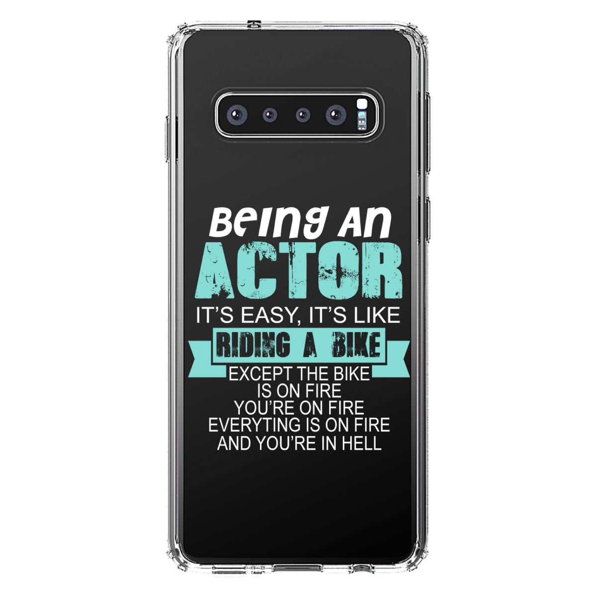 Clear Shockproof Hybrid Case for Samsung Galaxy S10 with Tempered Glass Screen Protector O2289