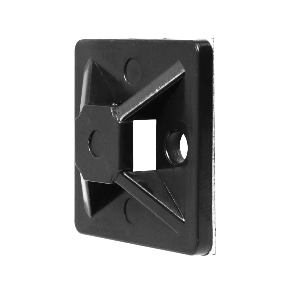 Black Mounting Base for Cable Runs, 100 Pack W595