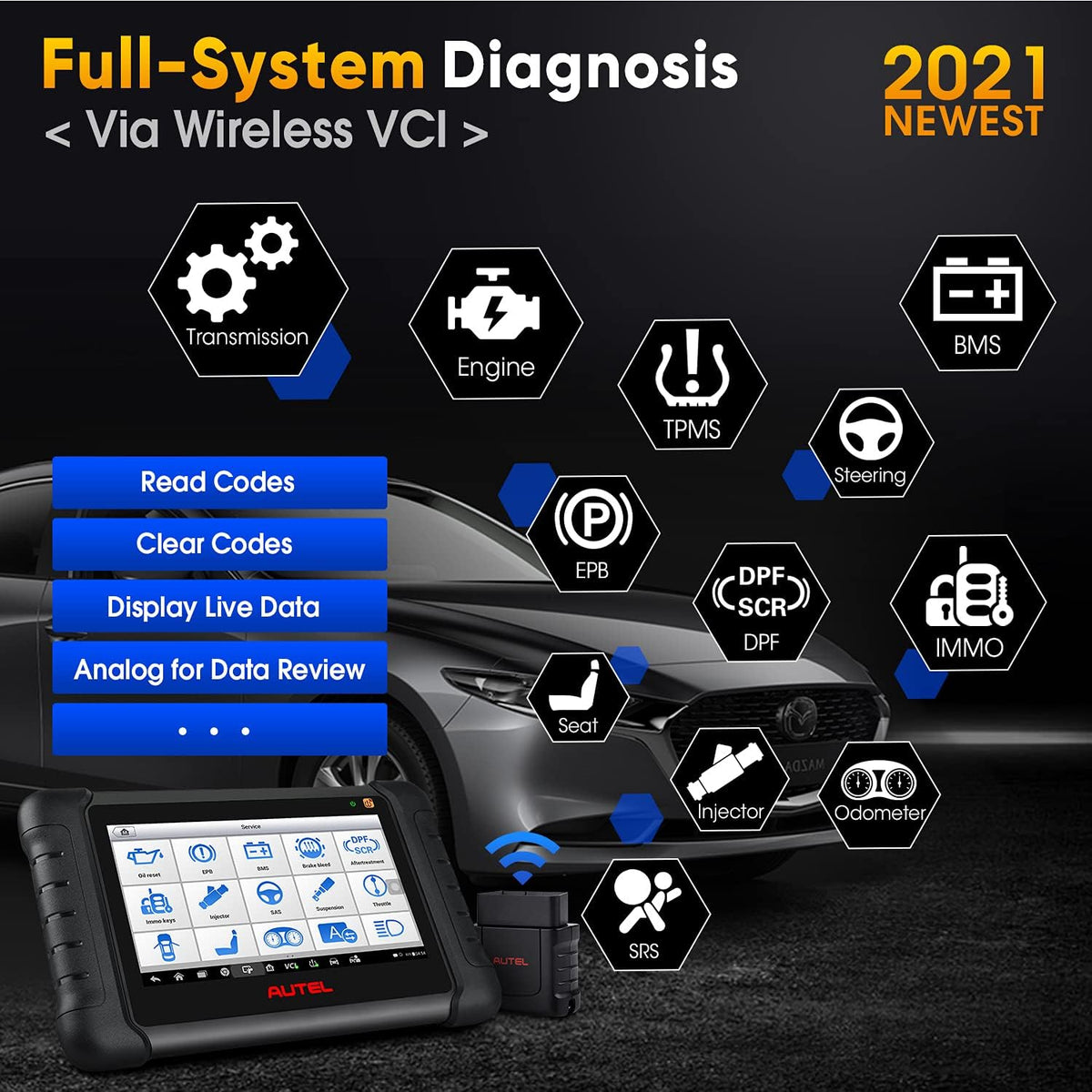 TPMS Programming Scan Tool with 4PCS 315MHZ & 4PCS 433MHZ MX-Sensors S7314