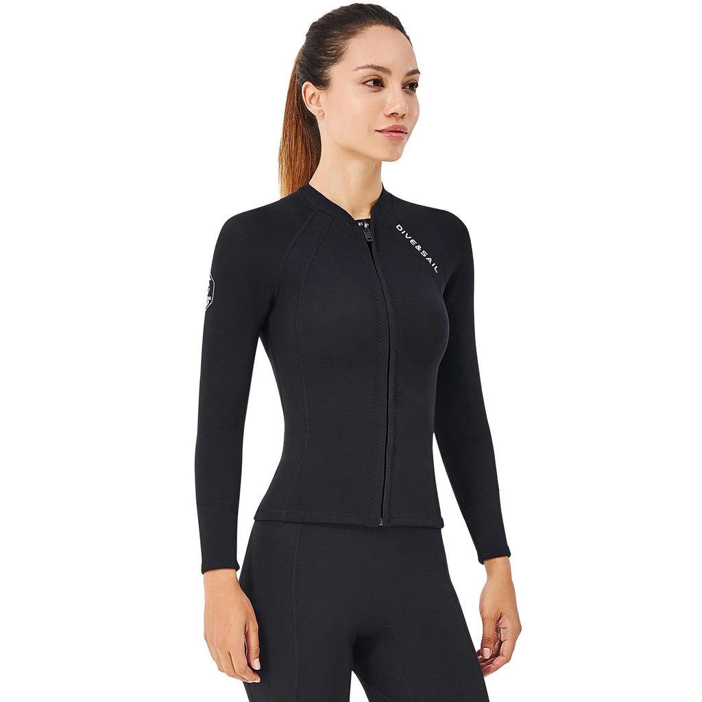 2mm Neoprene Front Zipper Wetsuits Jacket Long Sleeves C75900
