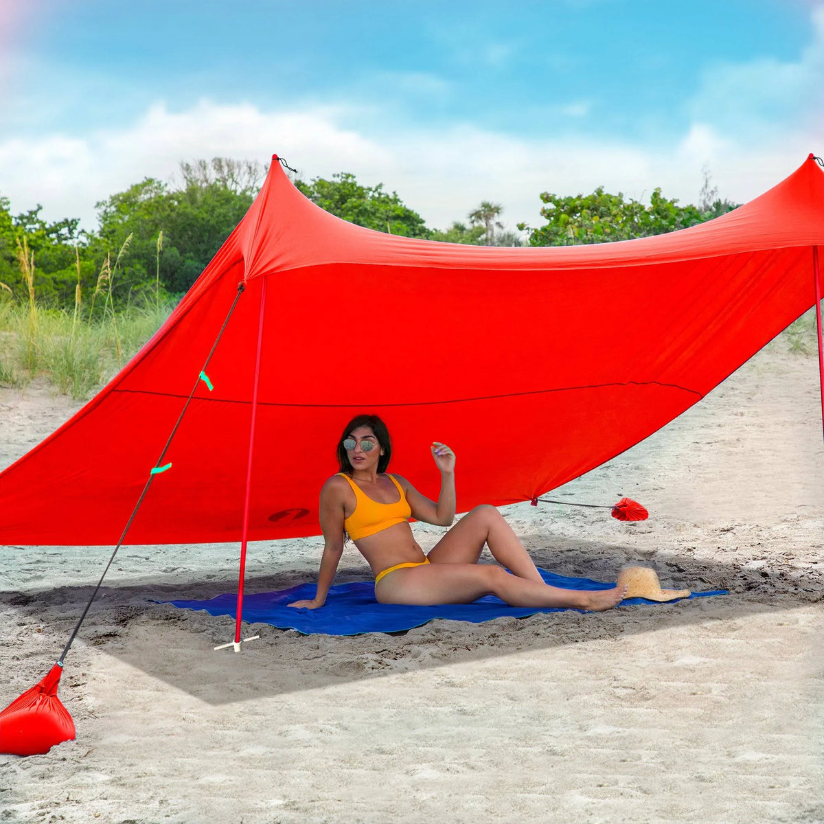 Red Large Beach Sun Shade Canopy Tent B499