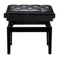 Black Faux Leather Flip Top Storage Bench T6434