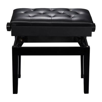 Black Faux Leather Flip Top Storage Bench T6434