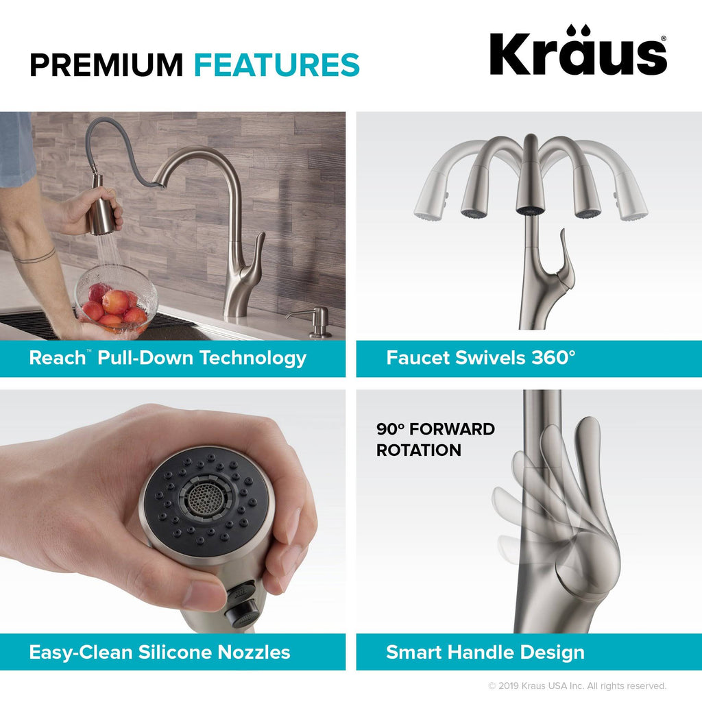 Stainless Steel Single Handle Pull-Down Kitchen Faucet I9370