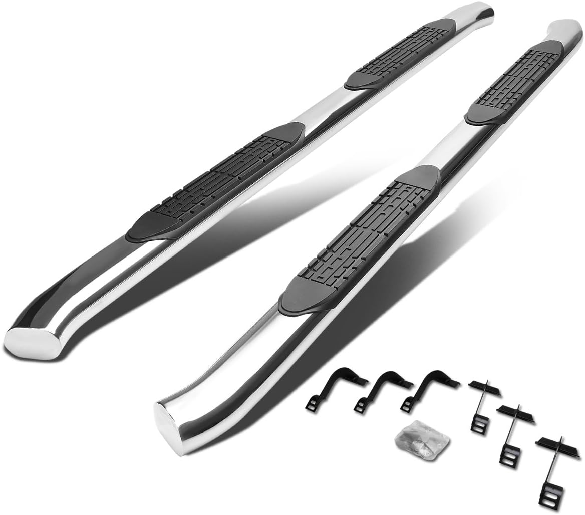 4 Inches Curved Side Step Nerf Bar Running Board, Stainless Steel, Black Powdercoated H485