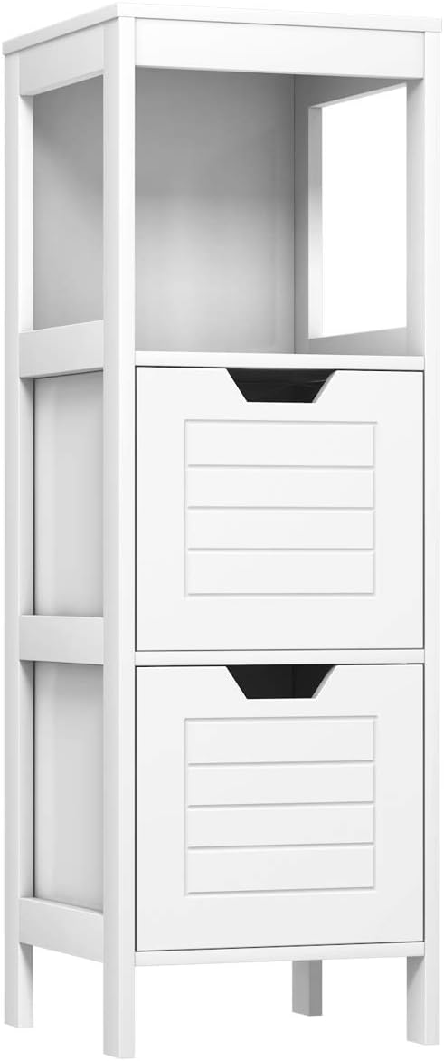 Grey Wooden Bathroom Floor Cabinet with 2 Adjustable Drawers S816218