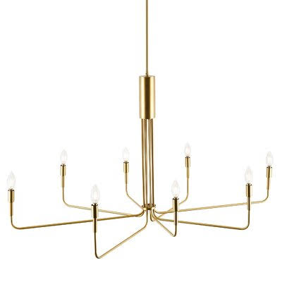 8-Light Candle Style Modern Linear Chandelier X760623