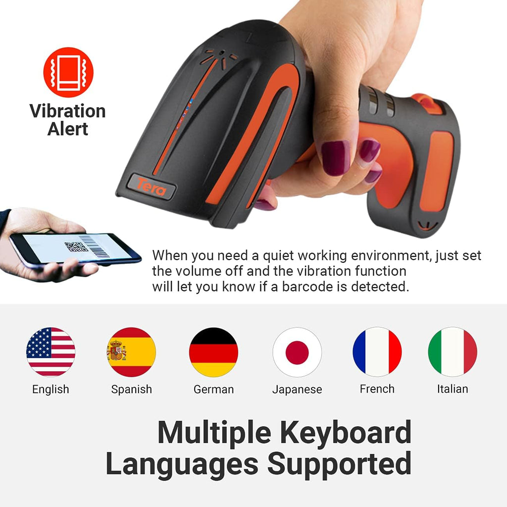 2 Pack Industrial Wireless Barcode Scanner 2D QR 1D 2.4G Bluetooth Drop Resistant X938298
