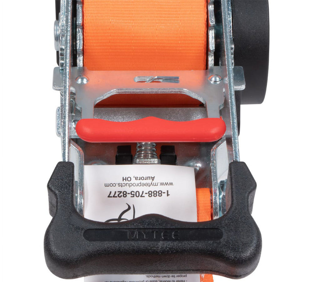 (2 Pack) Orange 2" x10' Auto Retract Ratchet Straps with Zinc Coated S Hook Tiedowns C940