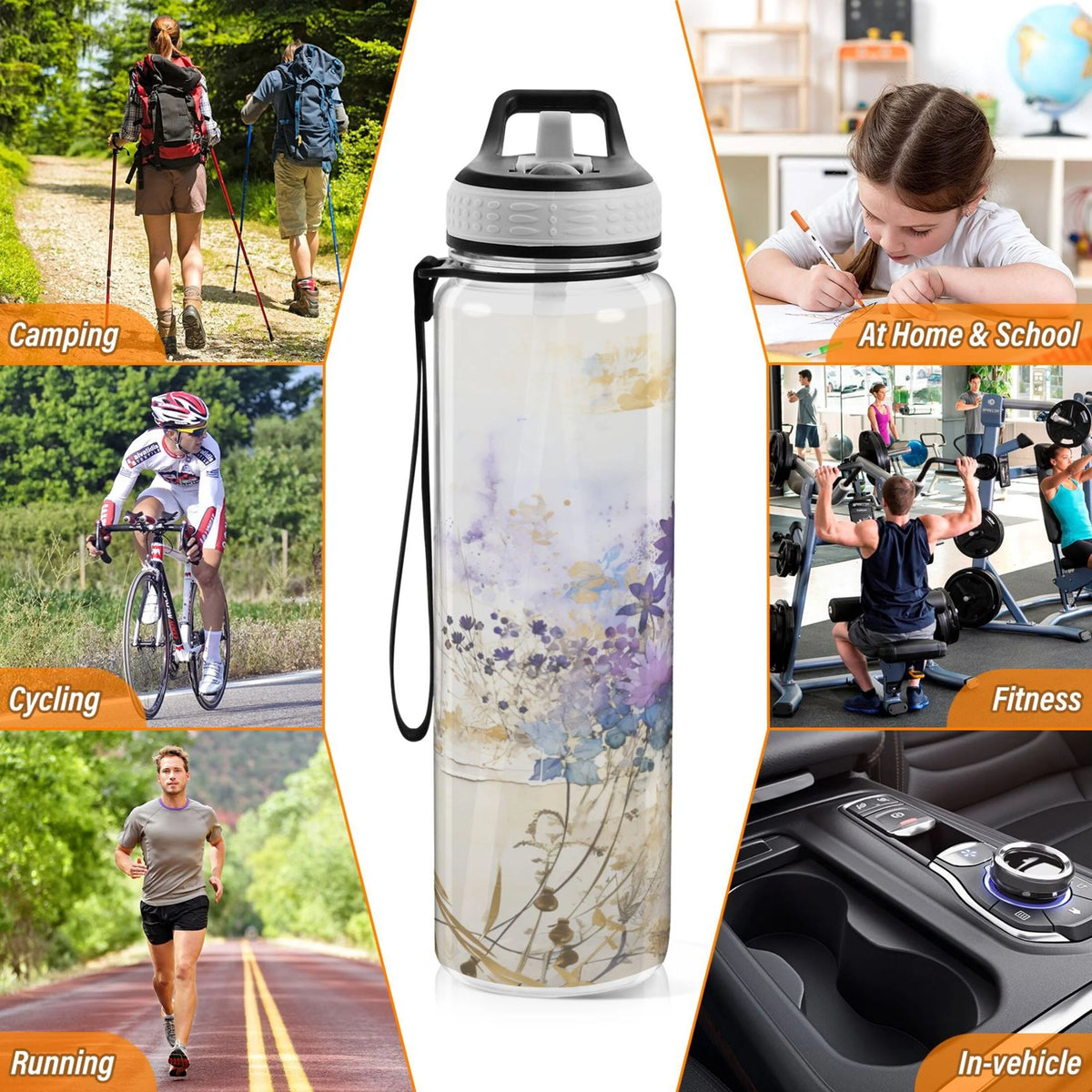 Purple 32oz Tritan Water Bottle with Straw K81075