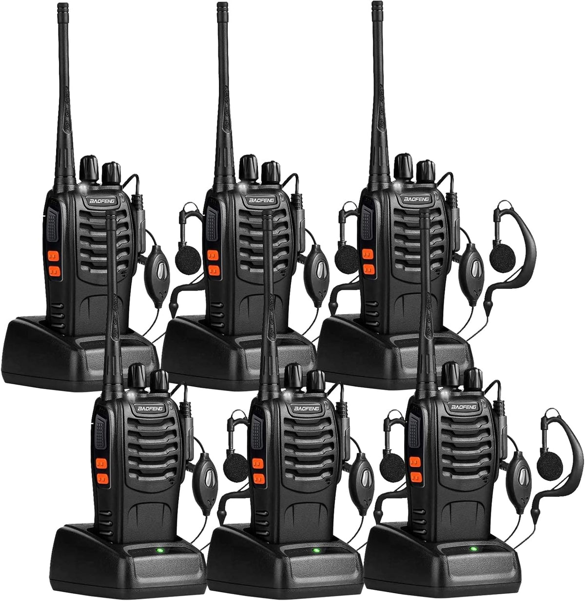 UHF Handheld Rechargeable Walkie Talkies Pack of 2 with Earpiece W841907