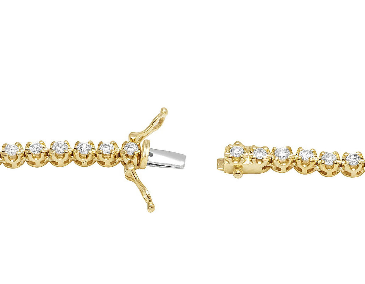 10K Yellow Gold Diamond Tennis Choker Necklace 4mm 21" 6.5CT L924