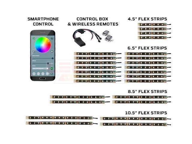 26pc SMD LED Motorcycle Light Kit with Smartphone Control F814