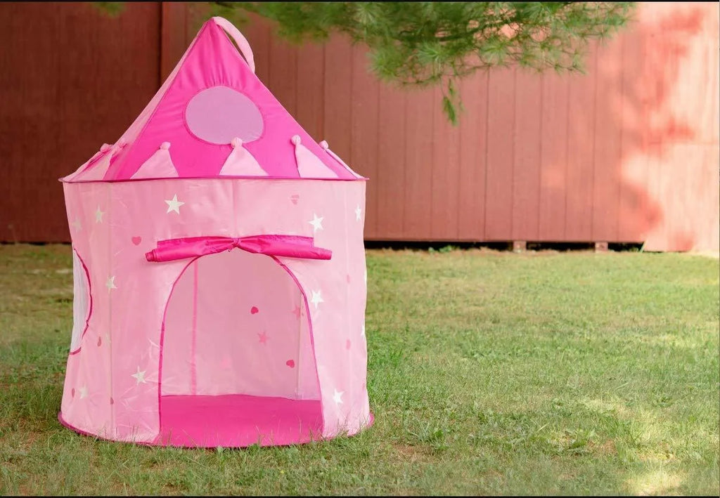 5-Piece Princess Castle Play Tent with Glow in The Dark Stars & Butterfly Dress Up Costume C797496