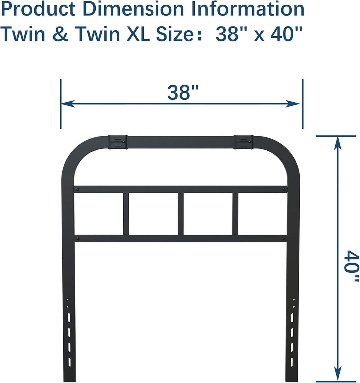 Black Metal California King Bed Headboard N1864