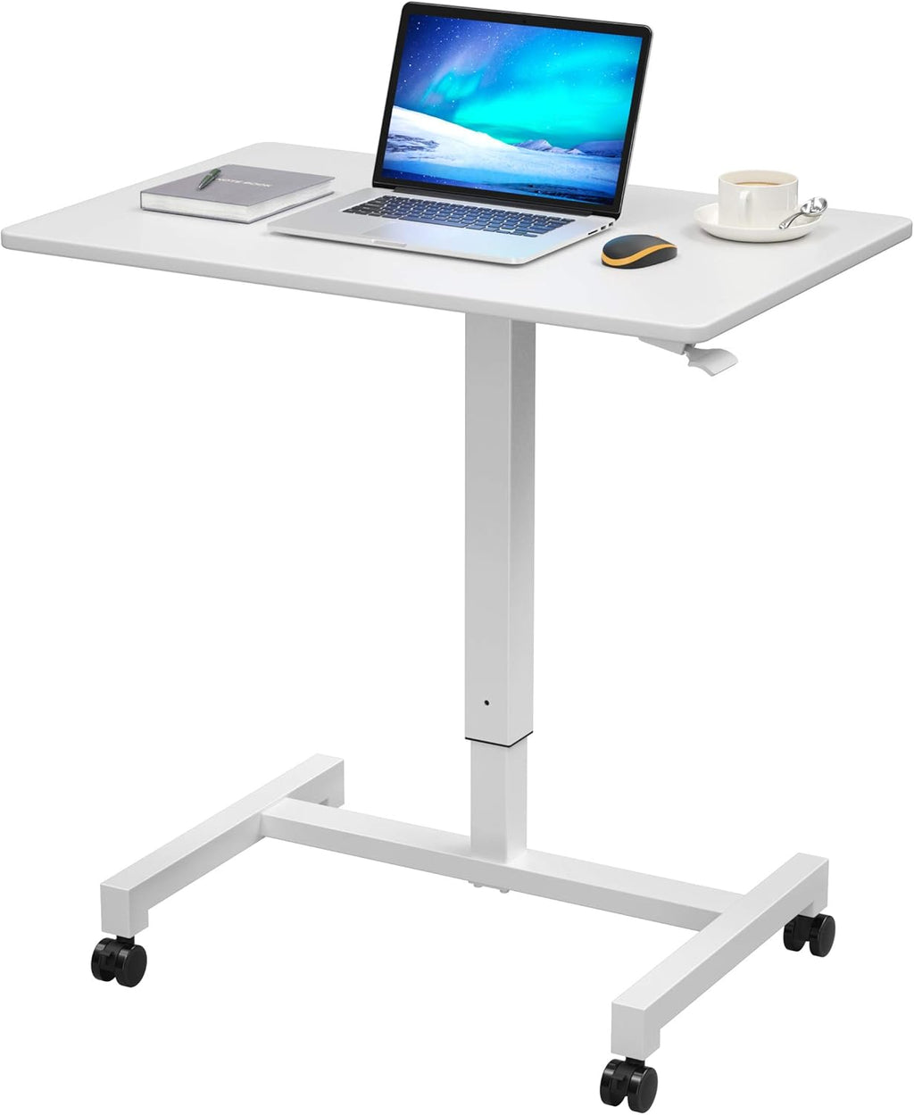 Pneumatic Adjustable Height Mobile Laptop Standing Desk Cart Z932