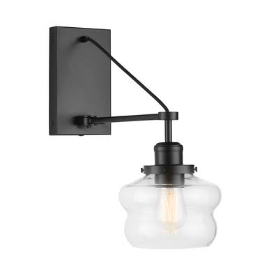 Matte Black 1-Light Sconce R649