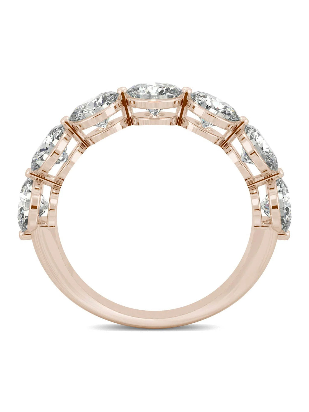 14K Rose Gold Moissanite 5mm Round Wedding Band Size 5 X4856