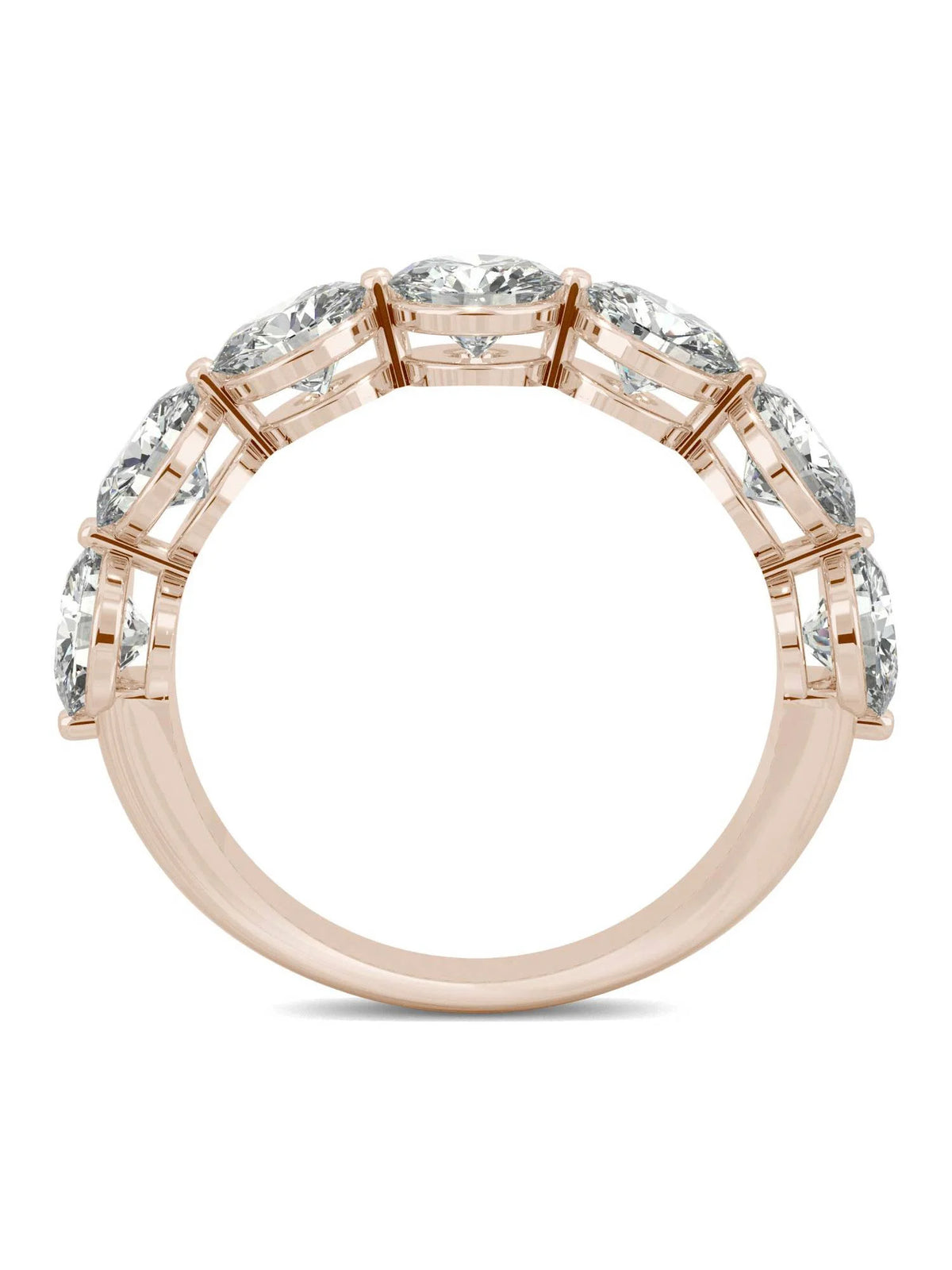 14K Rose Gold Moissanite 5mm Round Wedding Band Size 5 X4856