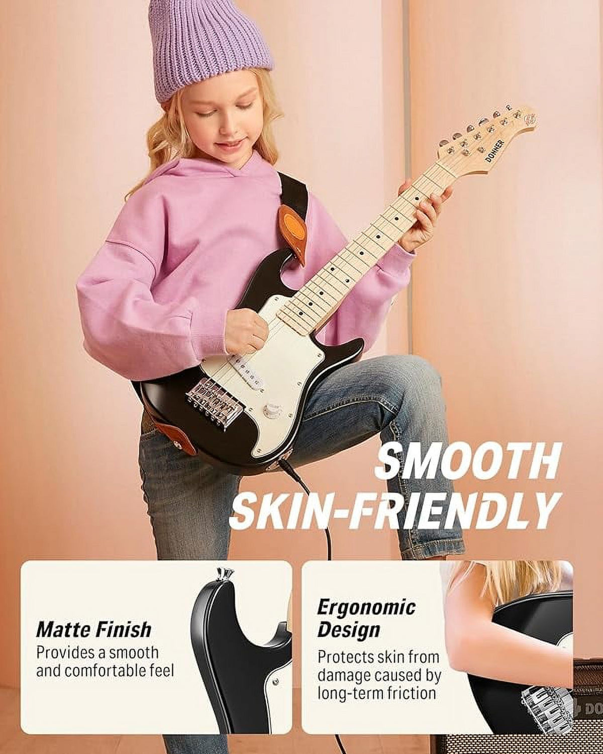 Black 30 Inch Kids Electric Guitar Kit with Amp G90930