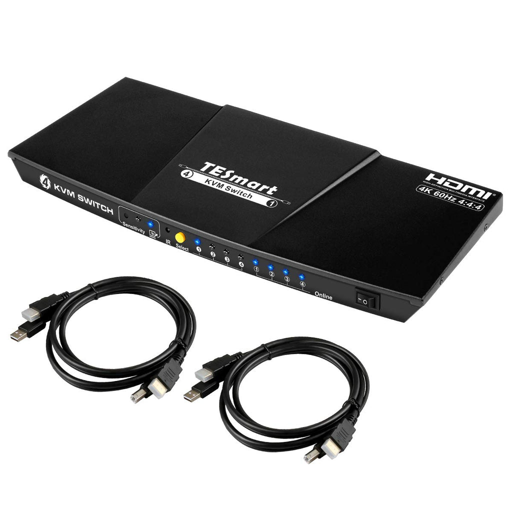 4 Port HDMI KVM Switch with Audio Output, 4K 60Hz, Includes 2 Cables K256999
