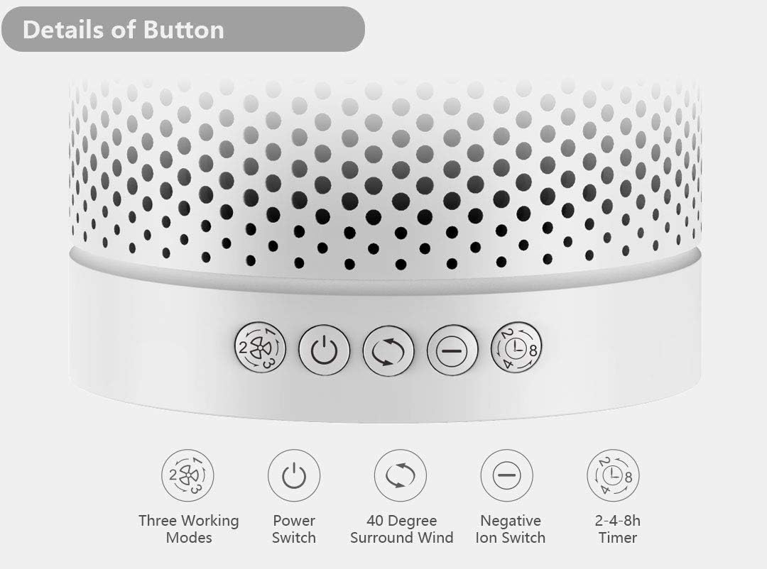 Desktop Air Purifier with True HEPA Activated Carbon Filter, Pack of 2 X7991