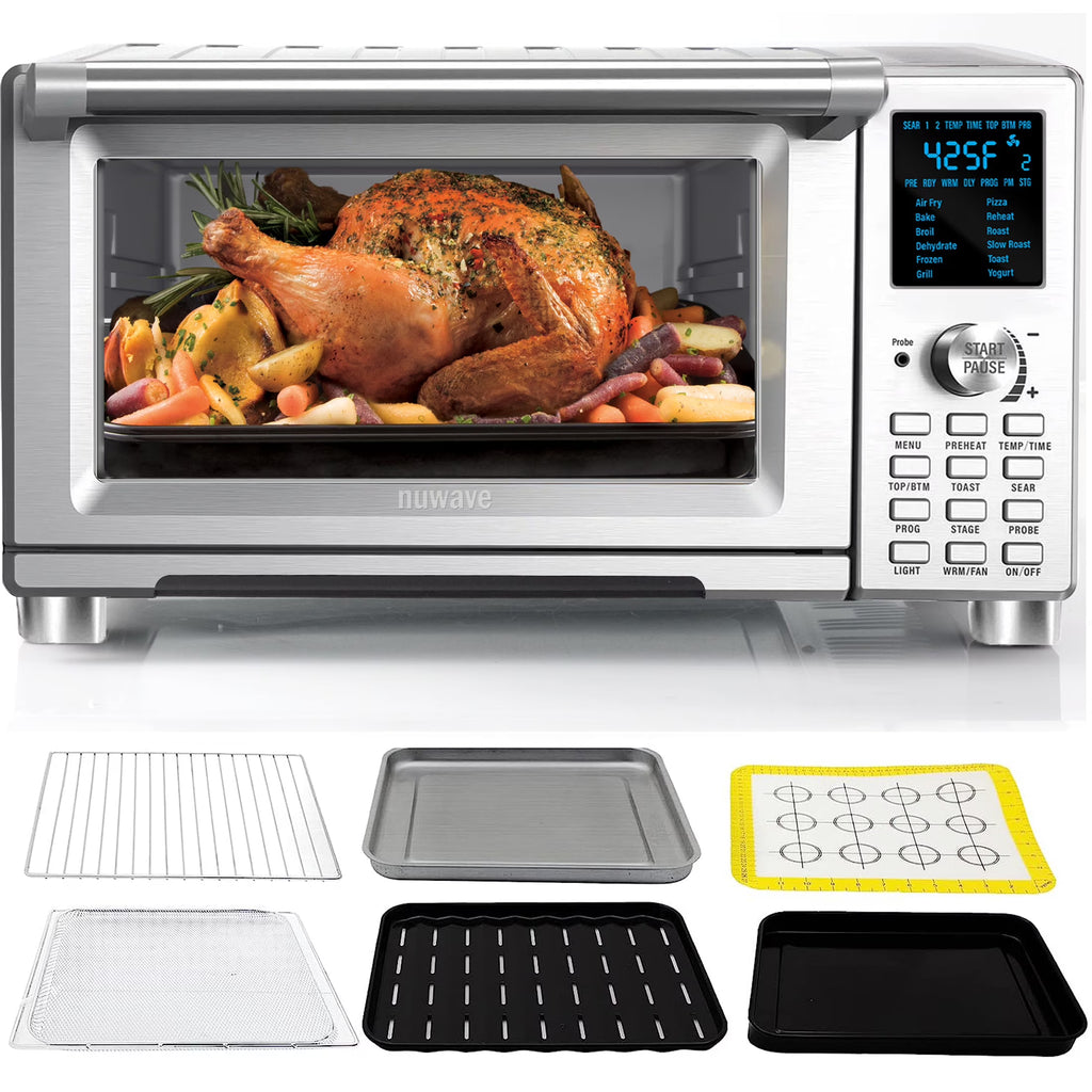 NuWave Bravo XL 30 QT Air Fryer Toaster Oven Combo with Temperature Probe X8701