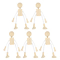 5pcs Unfinished Wooden Dolls for Arts and Crafts D4531