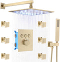 16 Inch Rain Shower Head System with Body Jets and Handheld Shower Faucet Fixture Set A1929