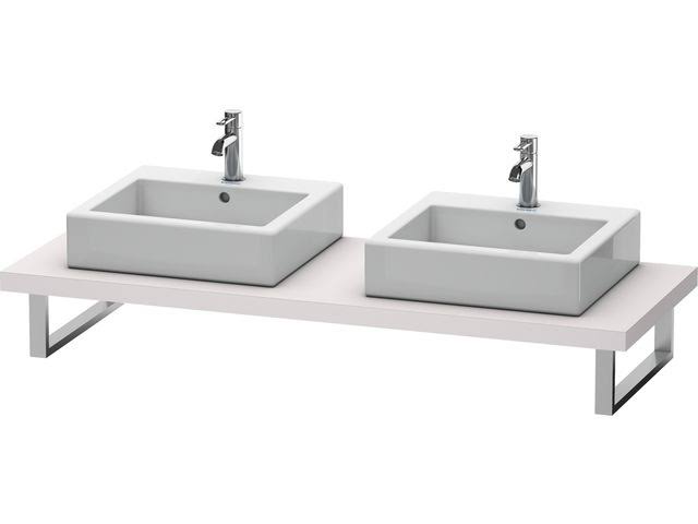 White Lilac Satin Matte Lacquer Bathroom Console U1185