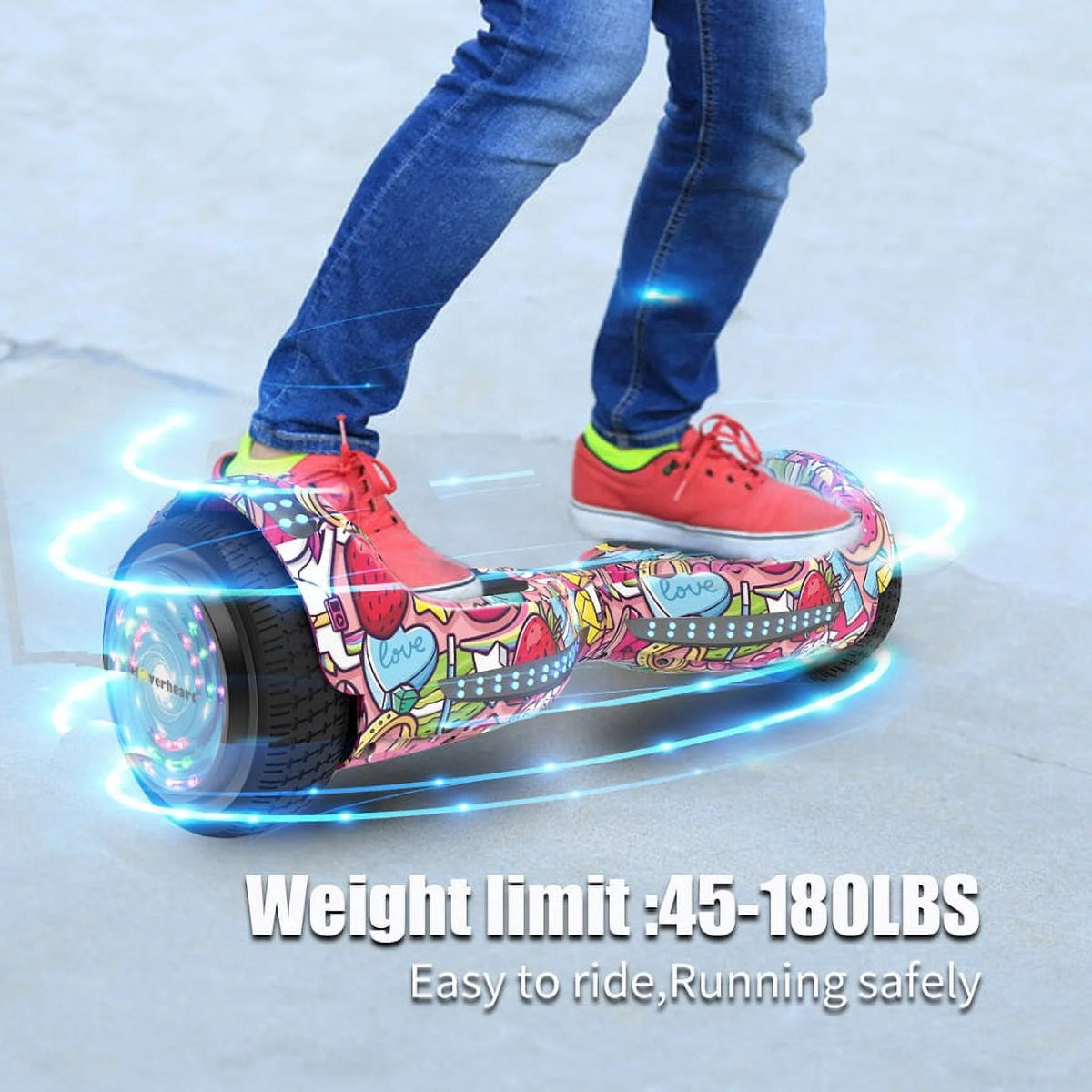 Unicorn Hoverboard Electric Scooter with Bluetooth Speaker and LED Light R353869