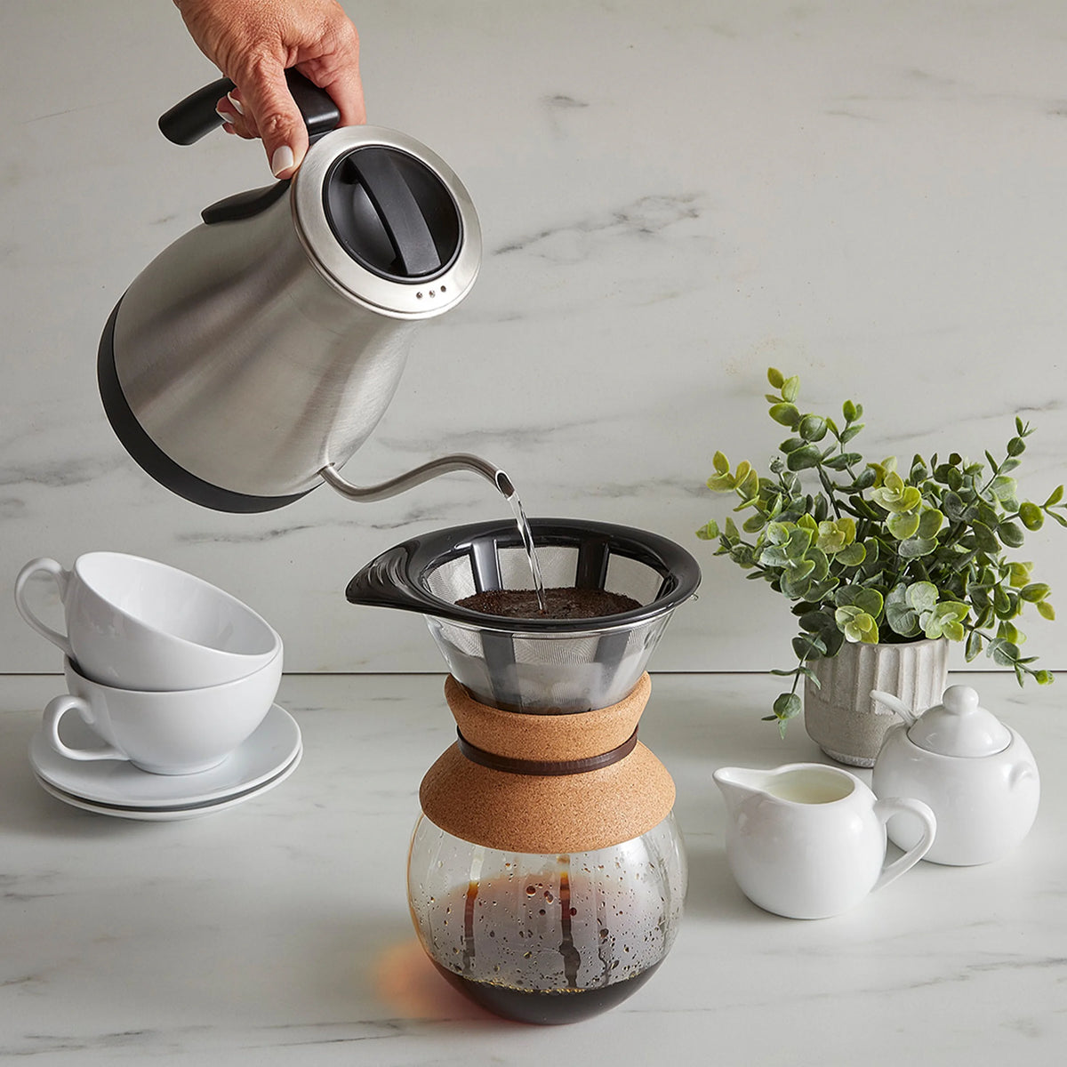 Digital Electric Gooseneck Kettle Brushed Stainless Steel L662424