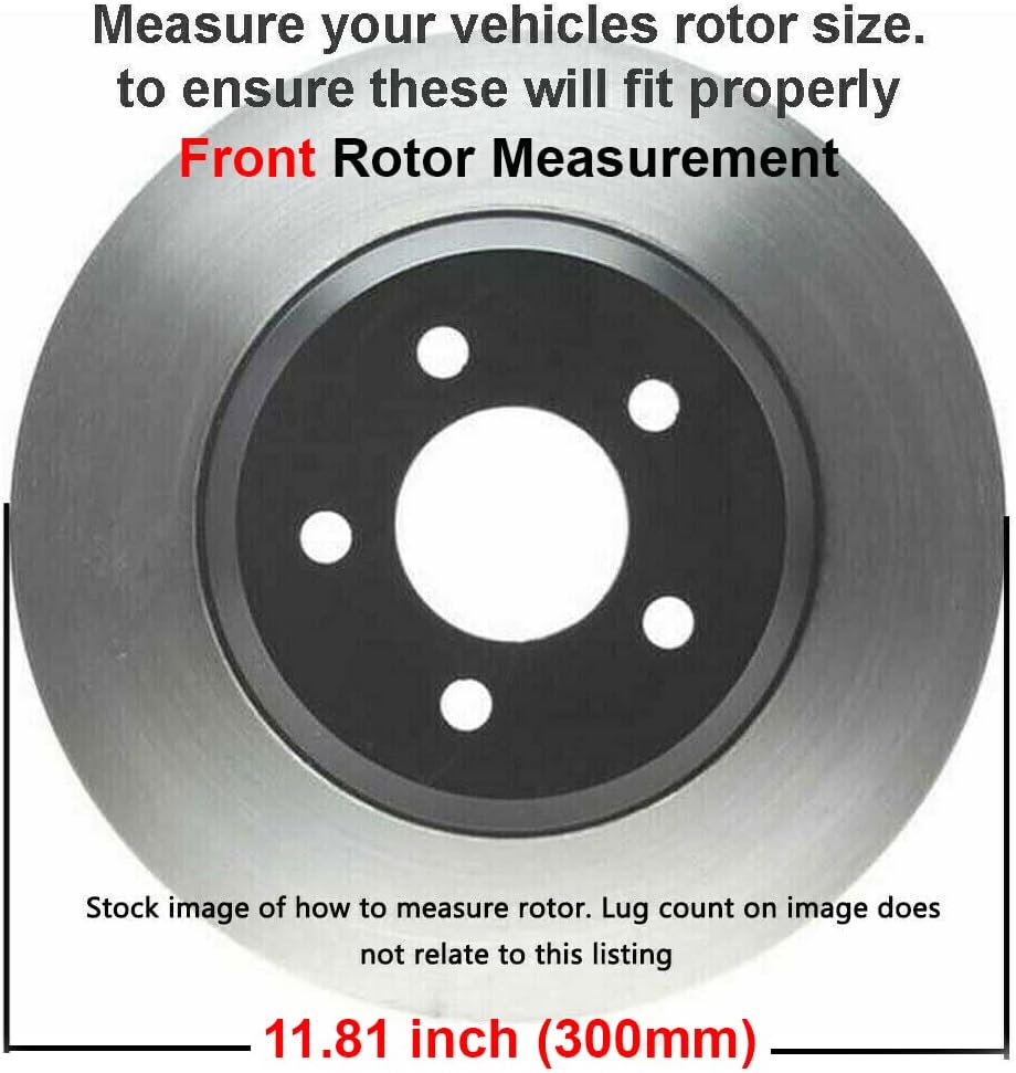 11.81" Front Drilled Brake Kit Rotors w/Brake Pads 6pc Set Q7464