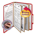 Bright Red Letter Size Classification Folders with Fasteners, 10/Box X8707