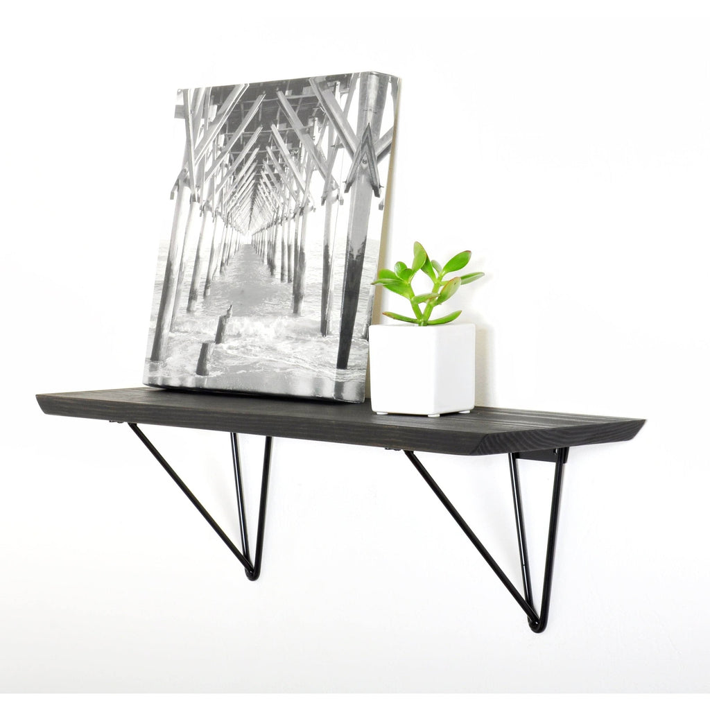 Black Wood Bracket Shelf J684