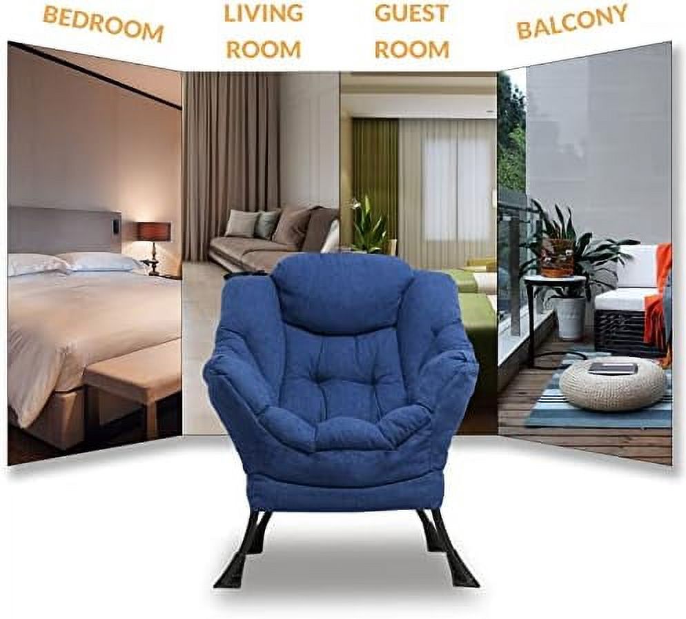 Velvet Fabric Single Sofa Chair with Side Pocket X6416