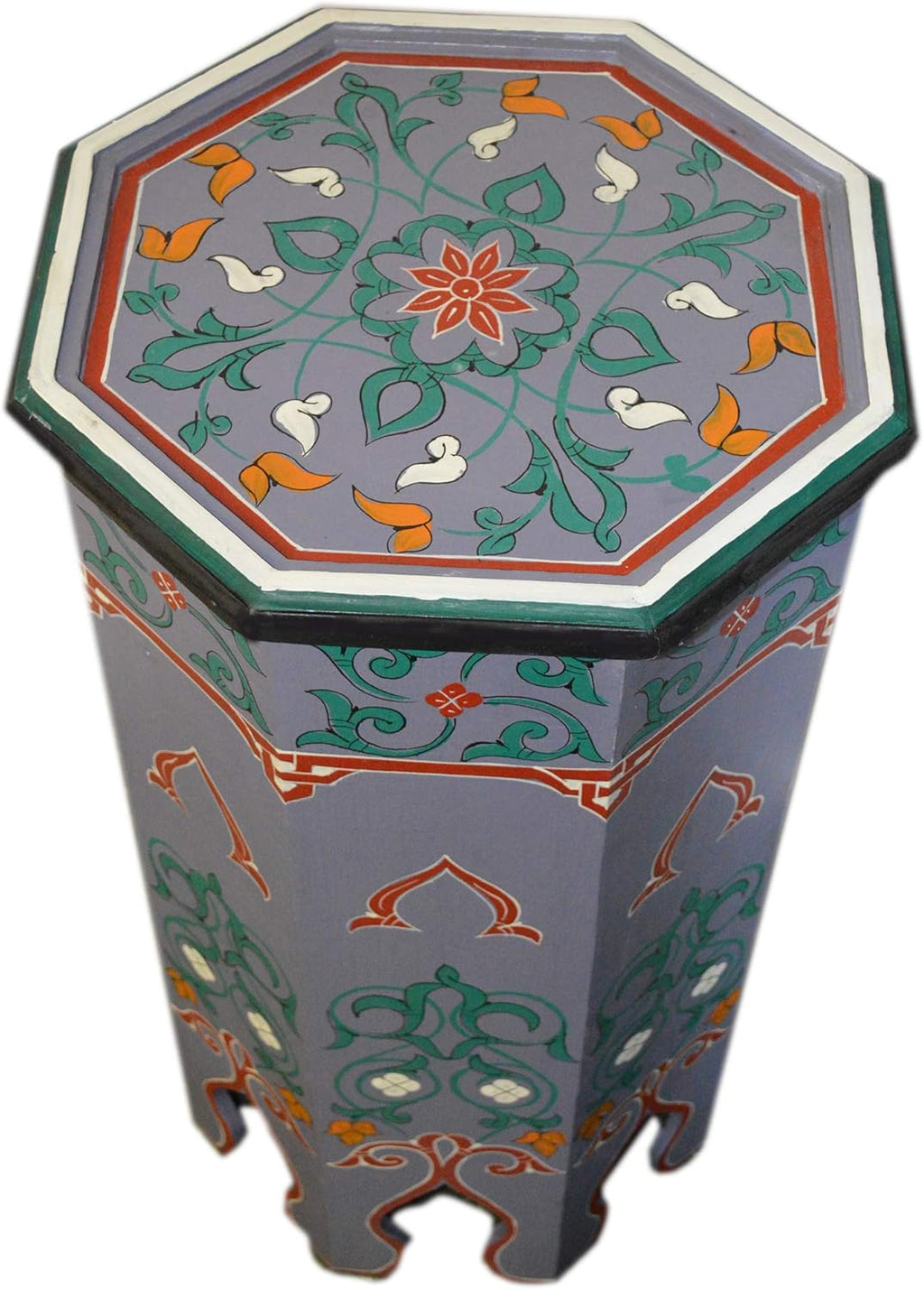 Handmade Wood Table Side Tall Hand Painted Table Q962548