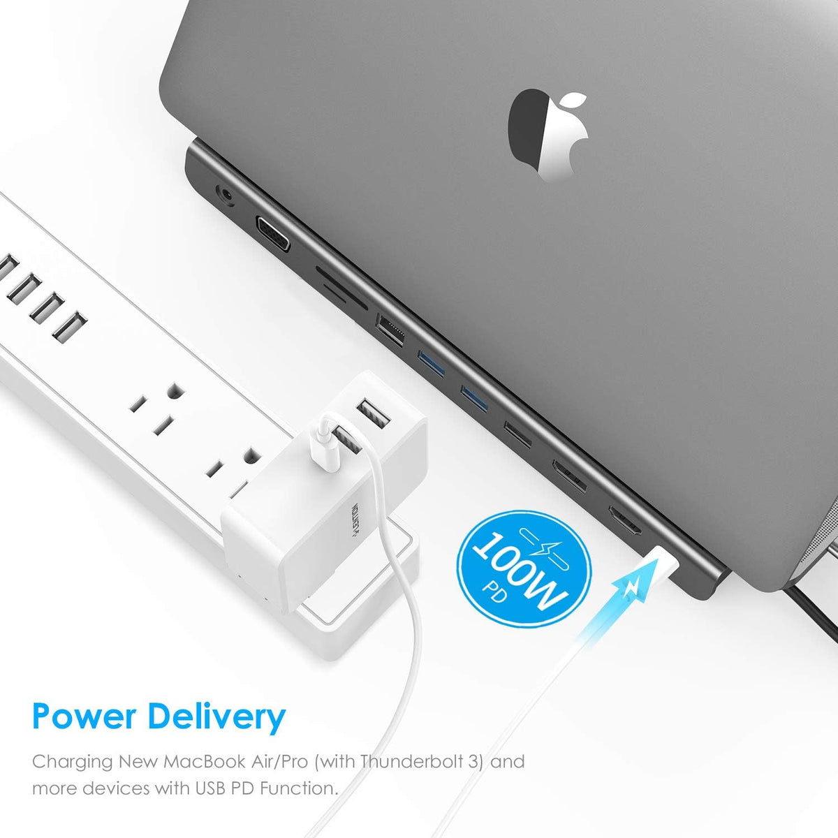 USB C Docking Station with 100W PD, 4K HDMI, DisplayPort, VGA, Ethernet, Card Reader, USB 3.0, USB 2.0, Aux Adapter L197