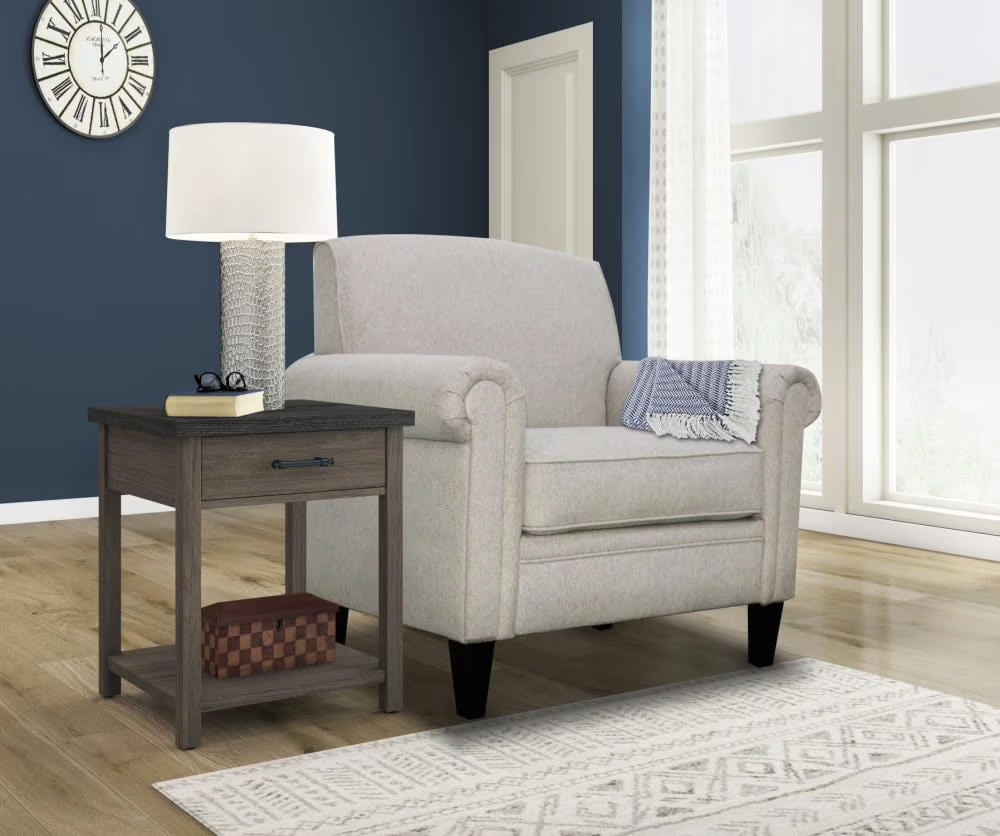 Gray Upholstered Rolled Arm Accent Armchair H42992