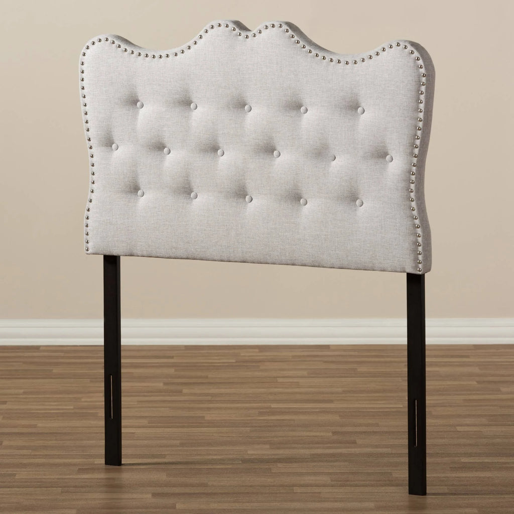 Greyish Beige Fabric Twin Headboard F621