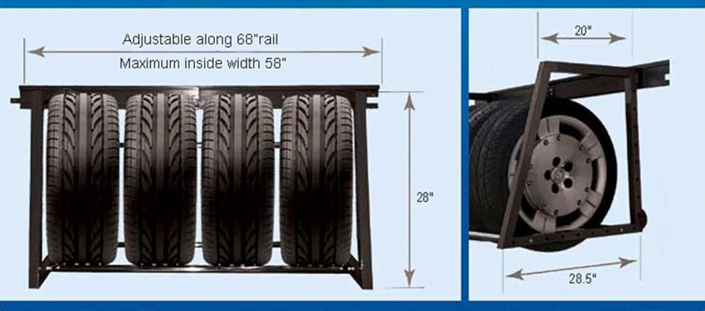 Heavy Duty Adjustable Garage Wall Tire Rack Storage, Black R53699
