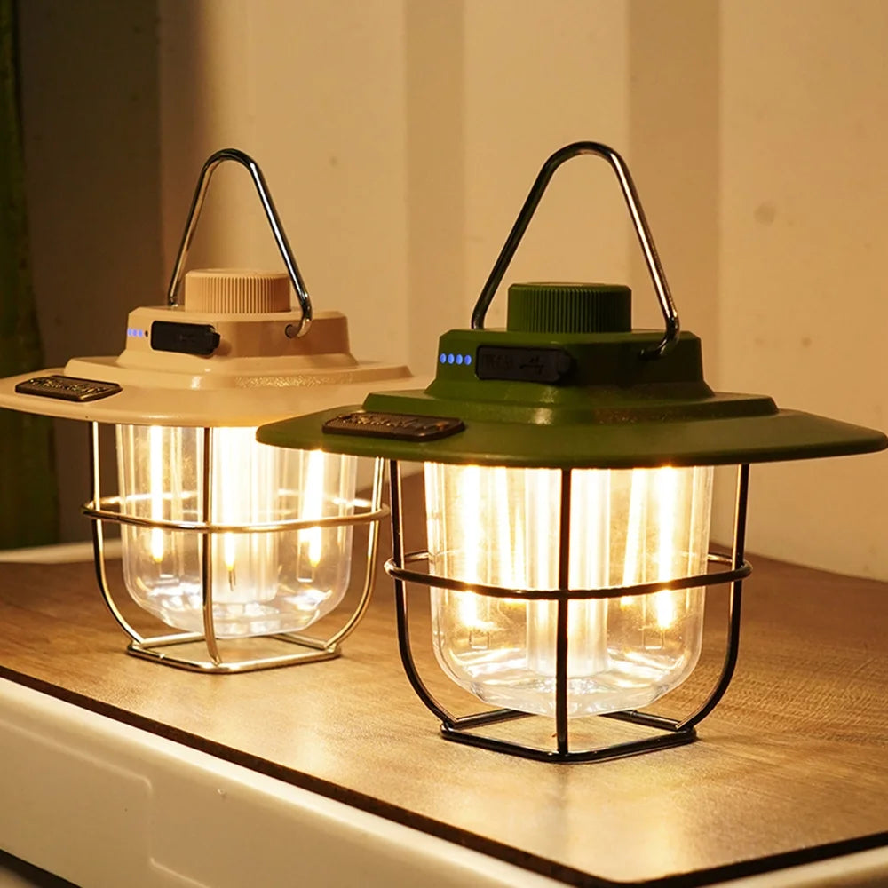 Vintage Camping Lantern with Type C Rechargeable O997
