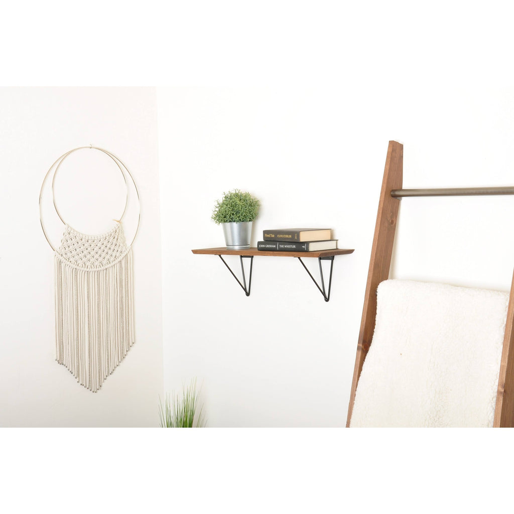 Black Wood Bracket Shelf J684
