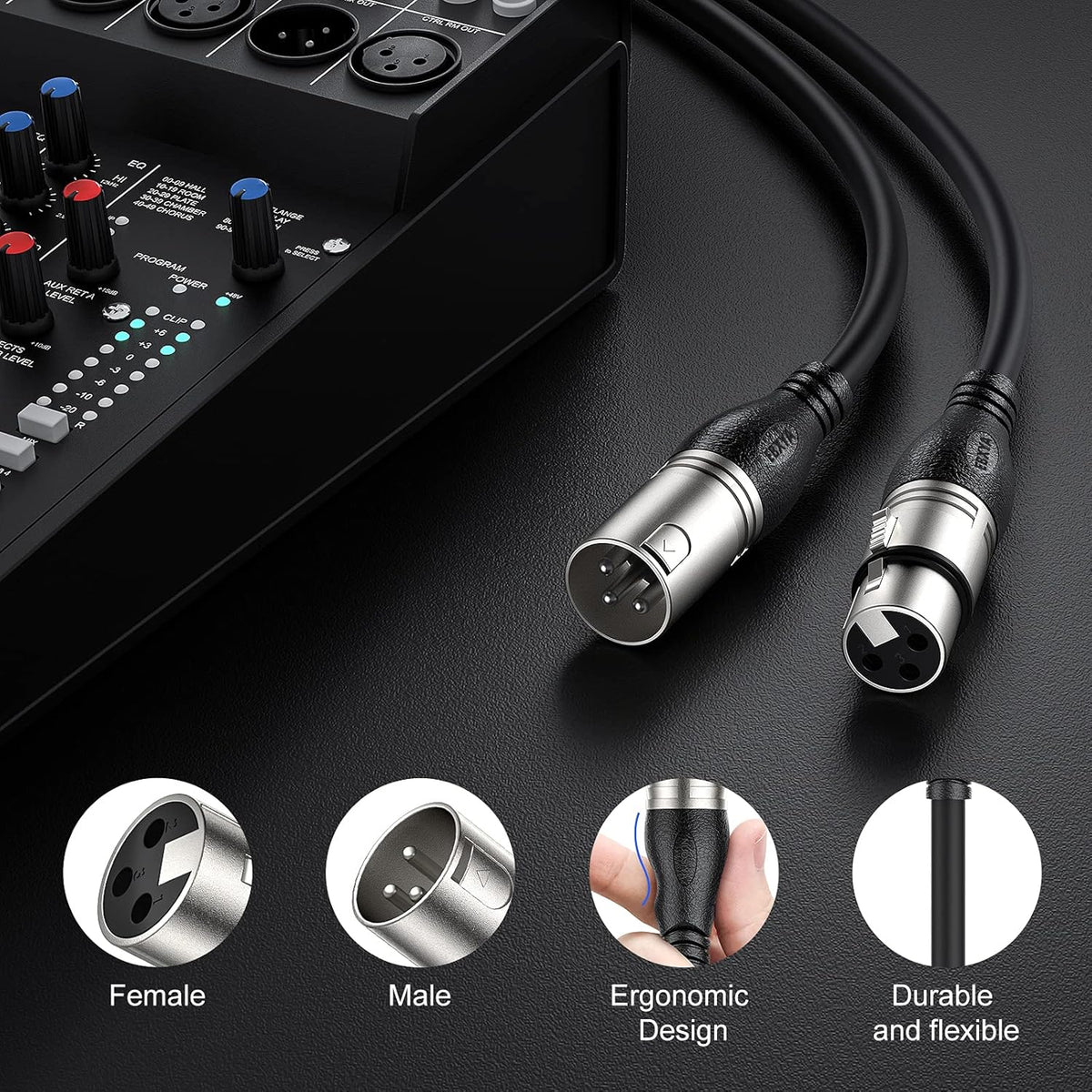100 Ft XLR Microphone Cable, Black H451322