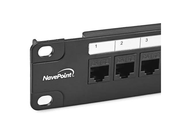 24-Port Cat6 UTP Patch Panel 1U with Keystones, RJ45 Ethernet, Black R79652