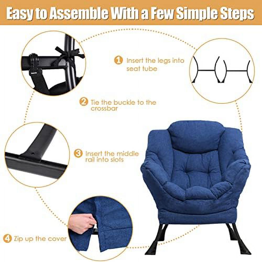 Velvet Fabric Single Sofa Chair with Side Pocket X6416