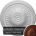 Hand-Painted Burnished Mahogany Crackle Ceiling Medallion F694