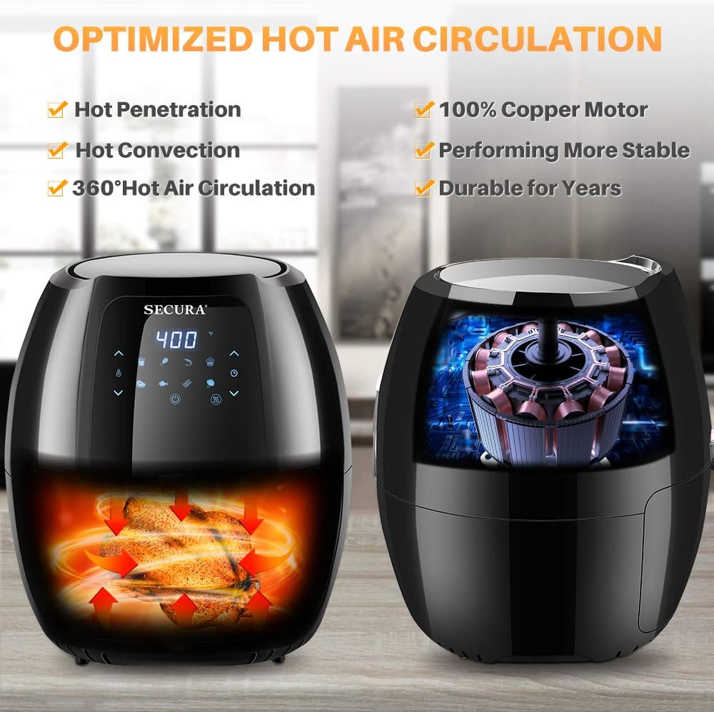 Open Box 6.3Qt 1700W 10-in-1 Digital Hot Air Fryer - BLACK Z763